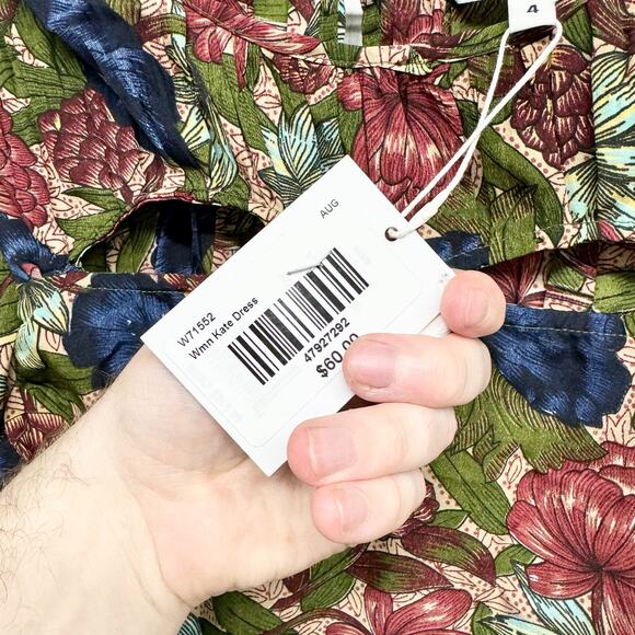 Walter Baker Dress Women Size 4 Royal Garden Verlee Mini Sheath Royal Red Blue - Picture 5 of 9